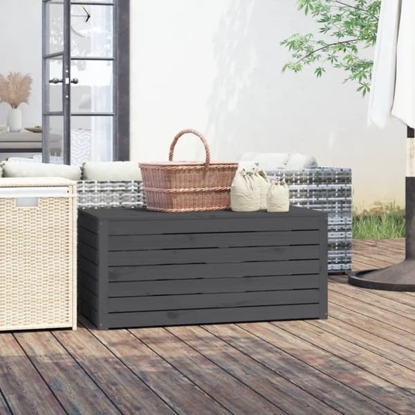 vidaXL havekasse 101x50,5x46,5 cm massivt fyrretræ grå