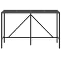 Miniatyrbilde 3 av 6: vidaXL Barbord med glassplate svart 180x70x110 cm polyrotting