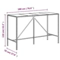 Miniatyrbilde 6 av 6: vidaXL Barbord med glassplate svart 180x70x110 cm polyrotting