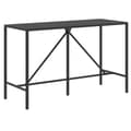 Miniatyrbilde 1 av 6: vidaXL Barbord med glassplate svart 180x70x110 cm polyrotting