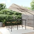 Miniatyrbillede 2 af 6: vidaXL barbord med glasplade 180x70x110 cm polyrattan sort
