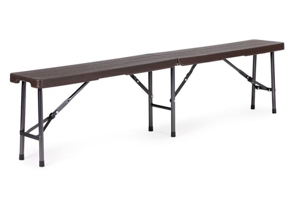 Campingbord med bänkar - 8 personer - 179x74x74cm - trälook