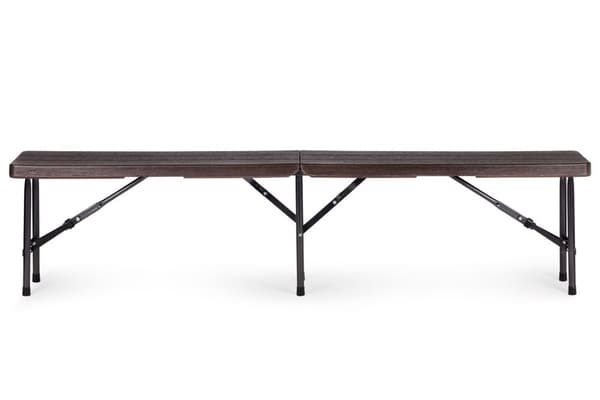 Campingbord med bänkar - 8 personer - 179x74x74cm - trälook