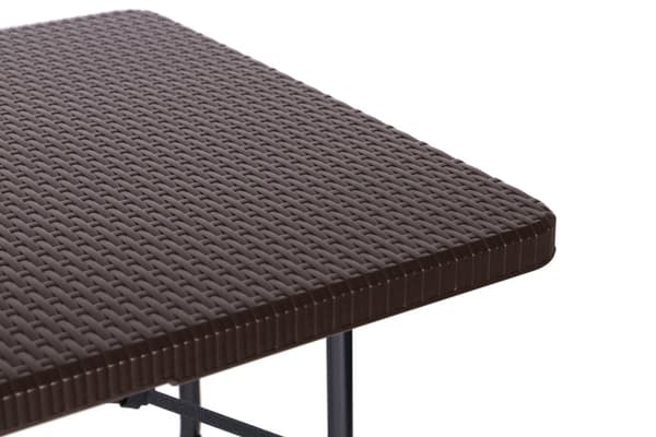 Campingbord - med bänkar - 8 personer - 179x74x74 cm - brun