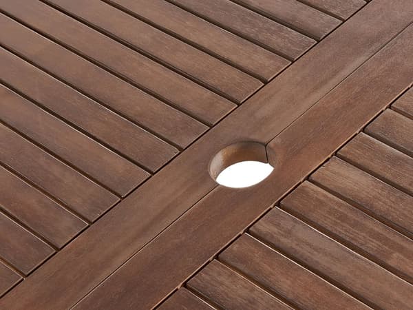 Puutarhapöytä tumma 180/240 x 75 x 100 cm akaasia jatkettava 6-8 hengelle suorakulmio