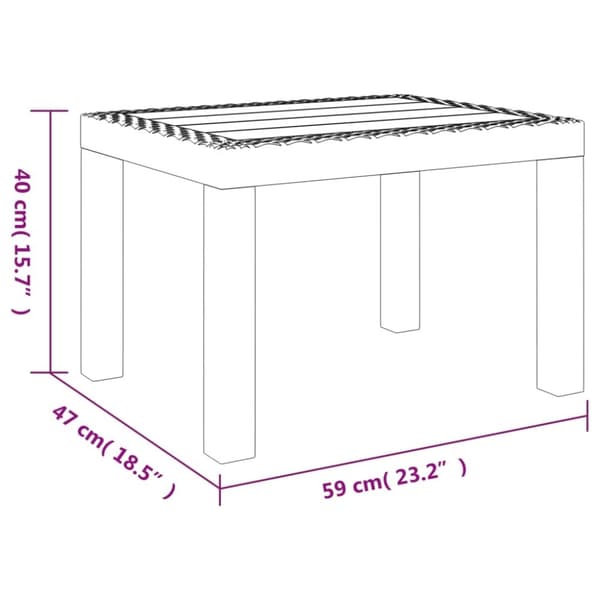 vidaXL Trädgårdsbord antracit 59x47x40 cm PP