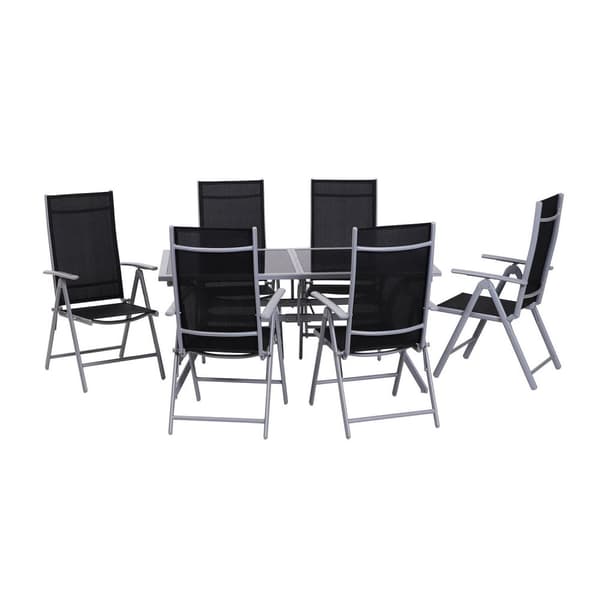 Rootz bordsæt - sort, sølv - aluminium, stof, glas - 62,9921 cm x 33,85 cm x 28,34 cm
