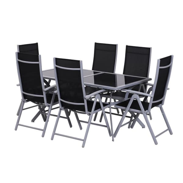 Rootz bordsæt - sort, sølv - aluminium, stof, glas - 62,9921 cm x 33,85 cm x 28,34 cm