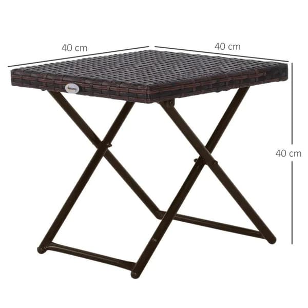Rootz Foldebord - Sofabord - Havebord - Sidebord - Havemøbler - Blomsterstativ - Brun - 40 x 40 x 40 cm