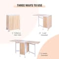 Pikkukuva 6 / 11: Rootz Folding Table - Dining Table - Side Tables - Storage Space For Living Room - Kitchen - Oak Wood - Metal Frame - Natural/White - 169 x 62 x 75 cm