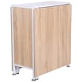 Pikkukuva 9 / 11: Rootz Folding Table - Dining Table - Side Tables - Storage Space For Living Room - Kitchen - Oak Wood - Metal Frame - Natural/White - 169 x 62 x 75 cm