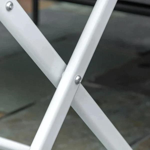 Rootz Havebord - Stort spisebord - Metal - Hærdet glas - Hvid - 110 cm x 70 cm x 70 cm