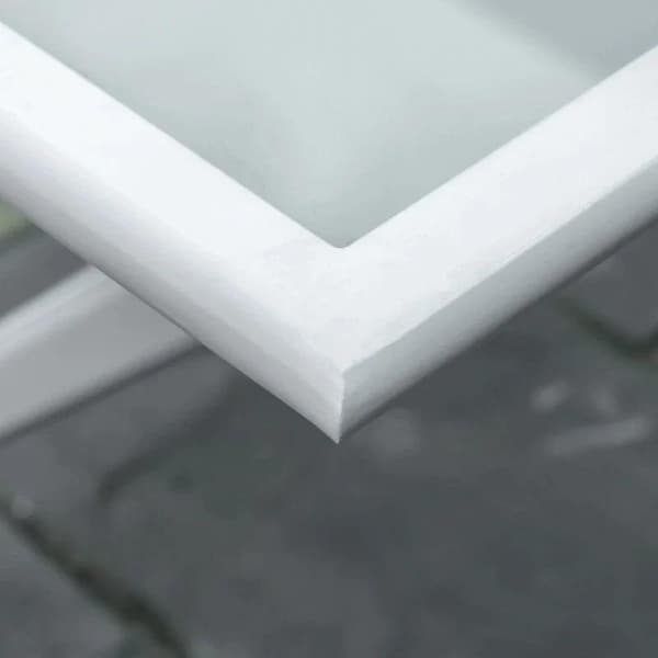 Rootz Havebord - Stort spisebord - Metal - Hærdet glas - Hvid - 110 cm x 70 cm x 70 cm