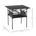 Miniatyrbillede 3 af 9: Rootz Havebord - Aluminiumsfoldebord - Campingbord med opbevaringspose - Transportabelt til havens strandpicnic - koksgrå - 70 cm x 70 cm x 69 cm