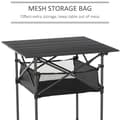 Miniatyrbillede 5 af 9: Rootz Havebord - Aluminiumsfoldebord - Campingbord med opbevaringspose - Transportabelt til havens strandpicnic - koksgrå - 70 cm x 70 cm x 69 cm