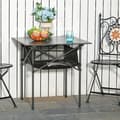 Miniatyrbillede 2 af 9: Rootz Havebord - Aluminiumsfoldebord - Campingbord med opbevaringspose - Transportabelt til havens strandpicnic - koksgrå - 70 cm x 70 cm x 69 cm