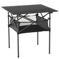Miniatyrbillede 1 af 9: Rootz Havebord - Aluminiumsfoldebord - Campingbord med opbevaringspose - Transportabelt til havens strandpicnic - koksgrå - 70 cm x 70 cm x 69 cm