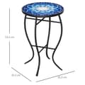 Miniatyrbillede 3 af 6: Rootz Havebord - Sidebord - Bord - Metalstel og holdbart - Mosaikdesign - Keramik/jern - Blå/Hvid
