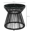 Miniatyrbillede 3 af 6: Rootz Havebord - Boho Style Havebord - Vejrbestandig - PE Rattan - Sort - 40cm x 40cm x 42cm