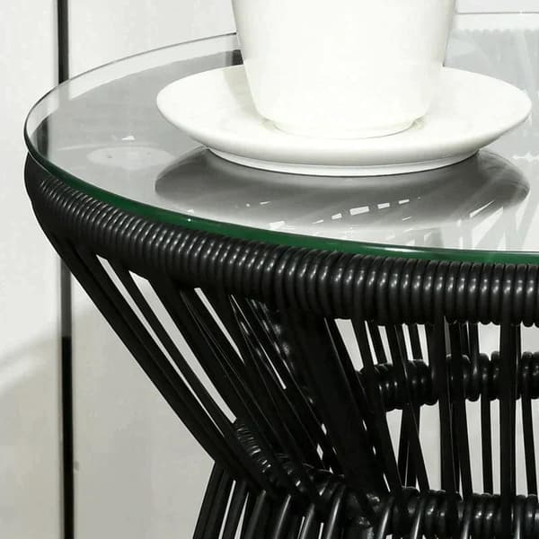 Rootz Havebord - Boho Style Havebord - Vejrbestandig - PE Rattan - Sort - 40cm x 40cm x 42cm