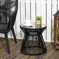 Miniatyrbillede 2 af 6: Rootz Havebord - Boho Style Havebord - Vejrbestandig - PE Rattan - Sort - 40cm x 40cm x 42cm