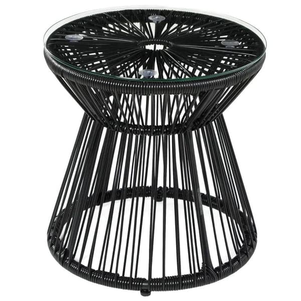 Rootz Havebord - Boho Style Havebord - Vejrbestandig - PE Rattan - Sort - 40cm x 40cm x 42cm