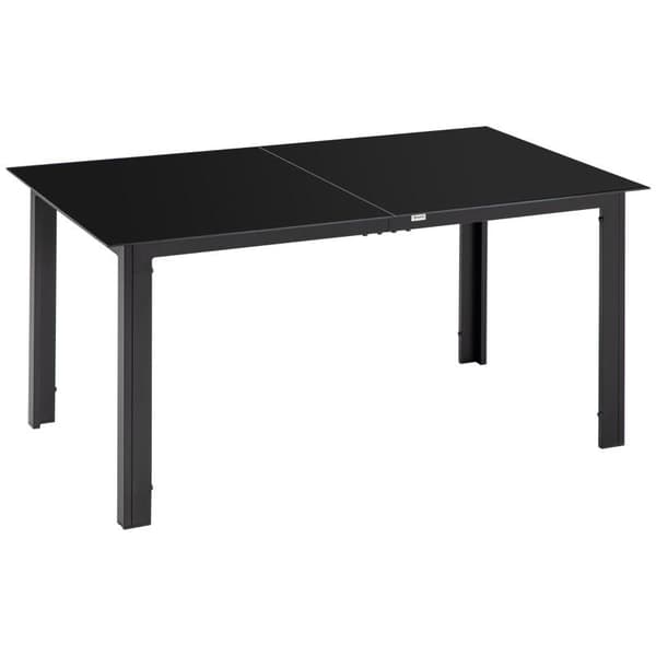 Rootz Garden Pöytä - 6-paikkainen - Säänkestävä - Karkaistu lasi - Patiopöytä - Musta - 150cm x 90cm x 74cm