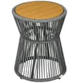 Miniatyrbillede 1 af 6: Rootz Havebord - Boho Style Havebord - Vejrbestandig - PE Rattan - Sort + Naturlig - 39cm x 39cm x 49cm