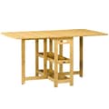 Pikkukuva 1 / 6: Rootz-taitettava pöytä - Ruokapöytä - Kaksi taitettavaa sivua - Kaksi hyllyä - Säädettävät jalat - Bambu - 149,5 x 80 x 73,5 cm
