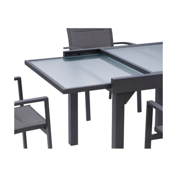 Trädgårdsmöbler Set Modulo T 4 / 8 + F 4 Helglas Antracitgrå Wilsa Garden
