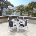 Miniatyrbild 1 av 6: Trädgårdsmöbler Set ModuloWood T4/8+F4 Deco Glas Trä Vit Wilsa Garden