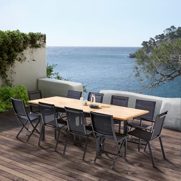 Trädgårdsmöbler Set Bali T 6 / 10 + F 6 + C 4 Teak Svart Wilsa Garden