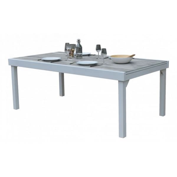 Trädgårdsbord ModuloWood T 8/12 Glas Deco Trä Vit Wilsa Garden
