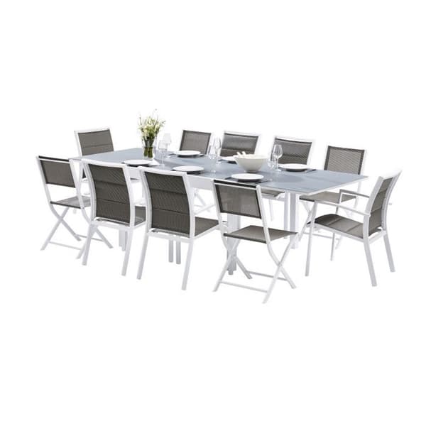 Salongset Modul T 6/10 + F 6 + C 4 Full Glass Vit Wilsa Garden