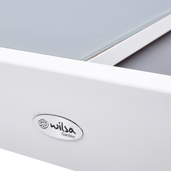 Modulo T 8/12 Helvitt Glas Trädgårdsbord Wilsa Garden