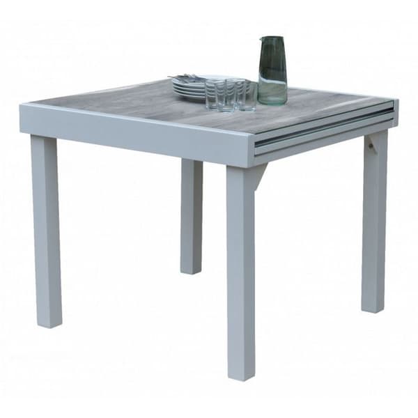 Trädgårdsbord ModuloWood T 4 / 8 Glas Deco Trä Vit Wilsa Garden