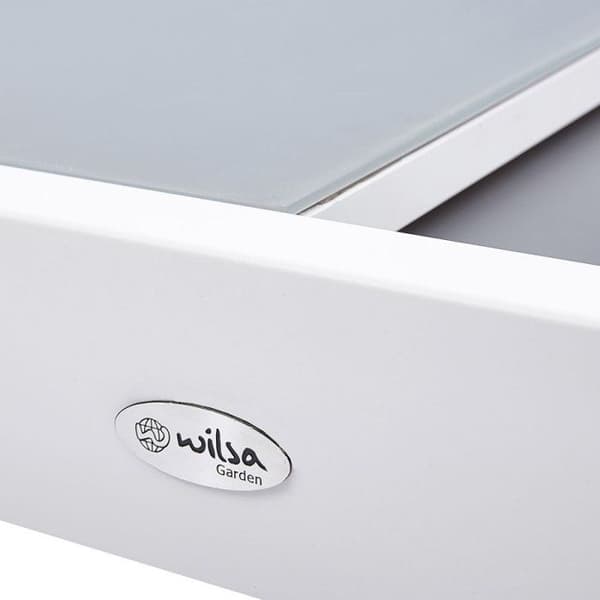 Modulo T 6/10 Full White Glass Trädgårdsbord Wilsa Garden