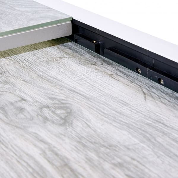 Trädgårdsmöbler Set ModuloWood T 8/12 + F 8 + C 4 Deco Glas Trä Vit Wilsa Garden