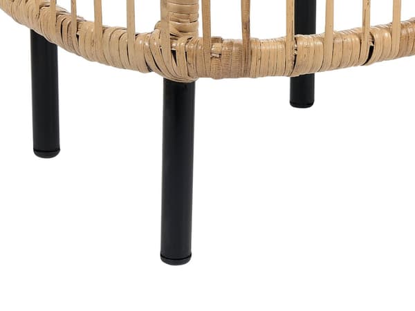 Havebord i naturlig rattan 67 x 67 cm sofabord til terrassen, altanen, stuen, håndlavet i boho-stil