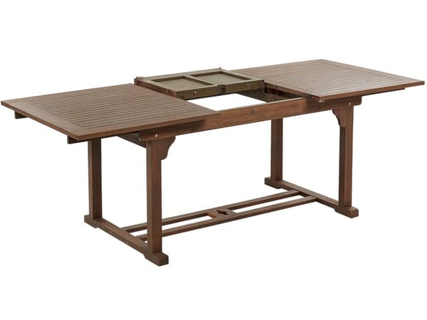 Utendørs Spisebord Mørk Naturlig Massivt Akasietre 160/220 x 90 cm Uttrekkbar plate Tradisjonell Rustikk stil