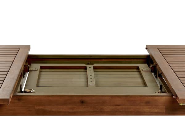 Utendørs Spisebord Mørk Naturlig Massivt Akasietre 160/220 x 90 cm Uttrekkbar plate Tradisjonell Rustikk stil
