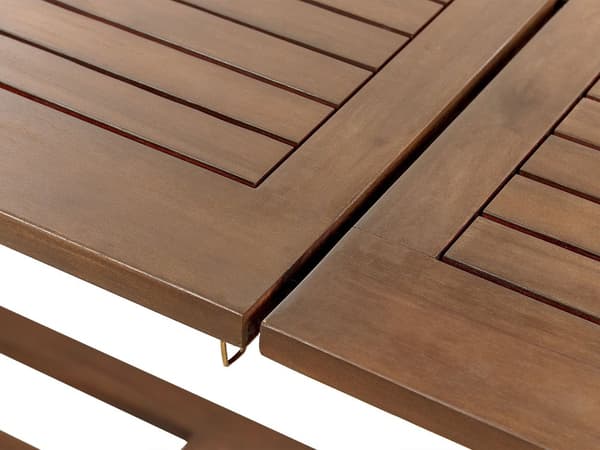 Utendørs Spisebord Mørk Naturlig Massivt Akasietre 160/220 x 90 cm Uttrekkbar plate Tradisjonell Rustikk stil