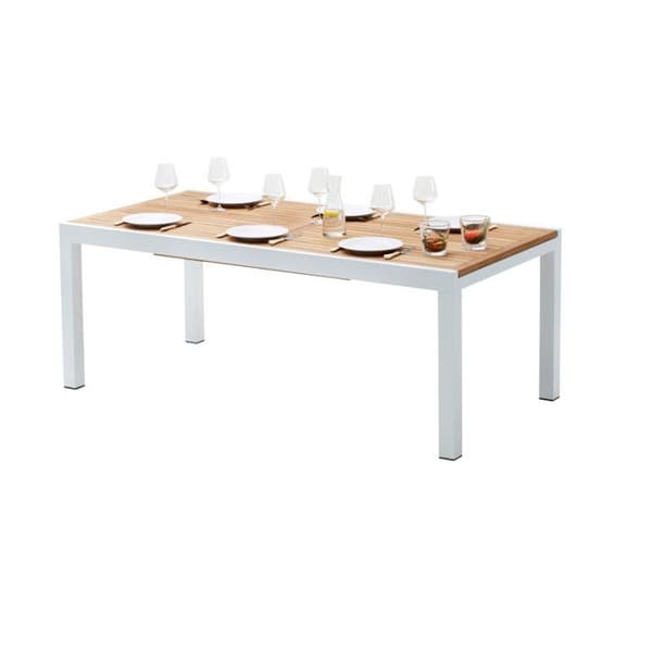 Trädgårdsmöbler Set Bali T 6 / 10 + F 6 White Teak Wilsa Garden