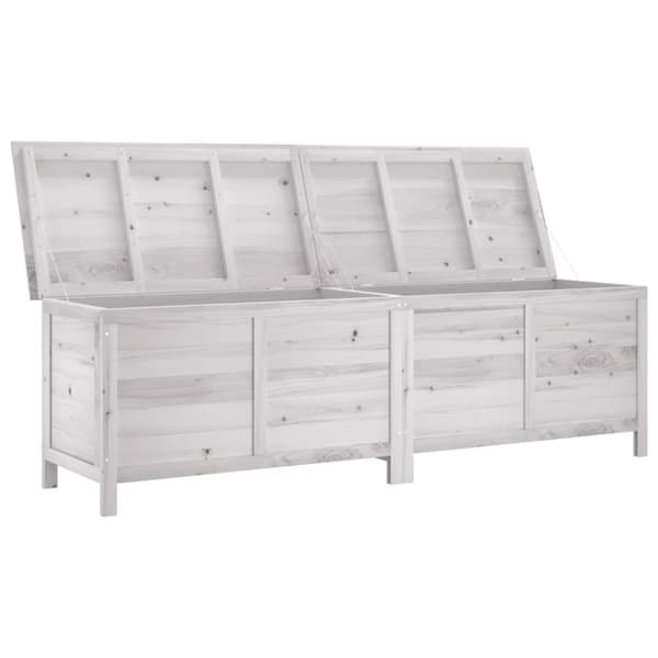 vidaXL Putekasse hvit 198,5x50x56,5 cm heltre gran