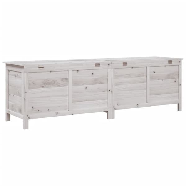 vidaXL Putekasse hvit 198,5x50x56,5 cm heltre gran