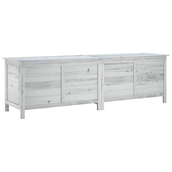 vidaXL Putekasse hvit 198,5x50x56,5 cm heltre gran