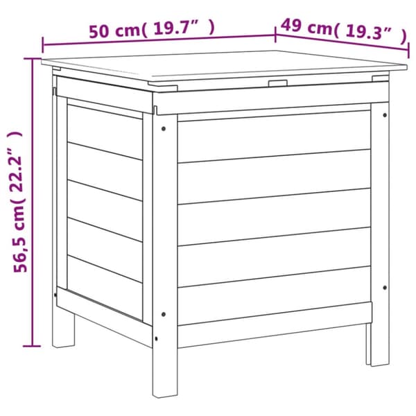 vidaXL opbevaringsboks til haven 50x49x56,5 cm massivt grantræ brun