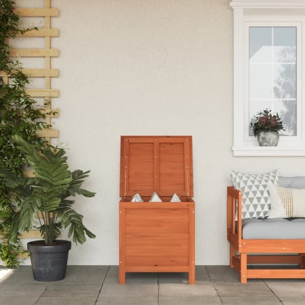vidaXL opbevaringsboks til haven 50x49x56,5 cm massivt grantræ brun