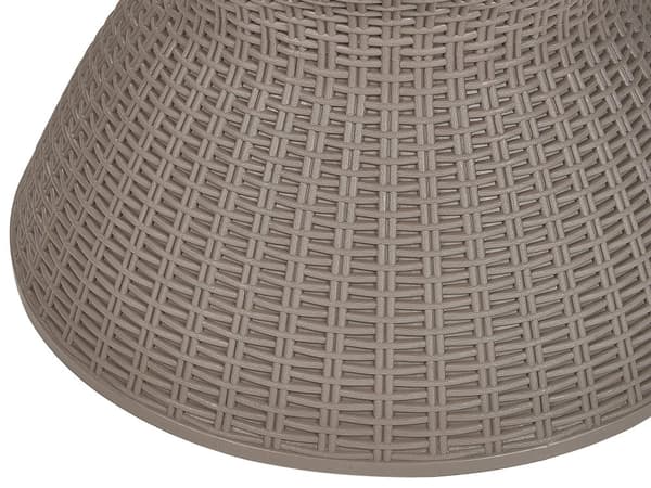 Kølebar Taupe Polypropylen Plastik ø 48 cm Udendørs Sidebord med Indbygget Drikkekøler Højde Justerbar Bordplade til Haven Terrasse