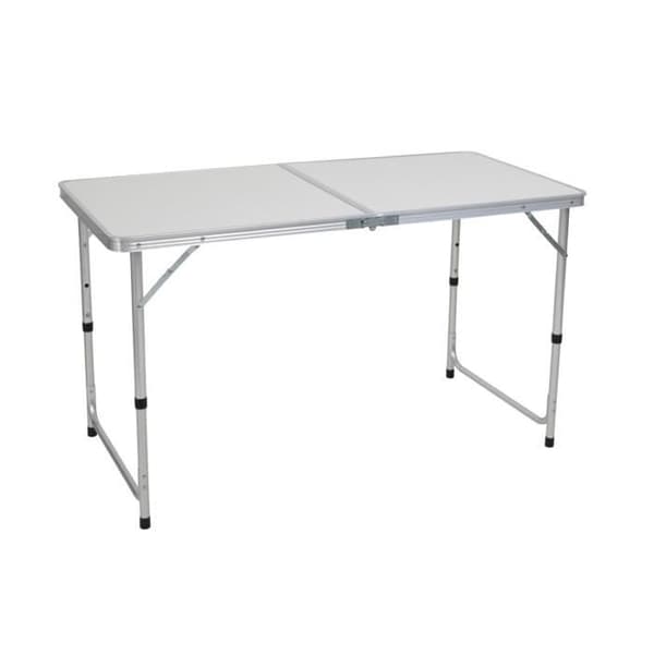 Fällbart trädgårdsbord med 3 lägen för camping Vit 122x60x70cm 7hus